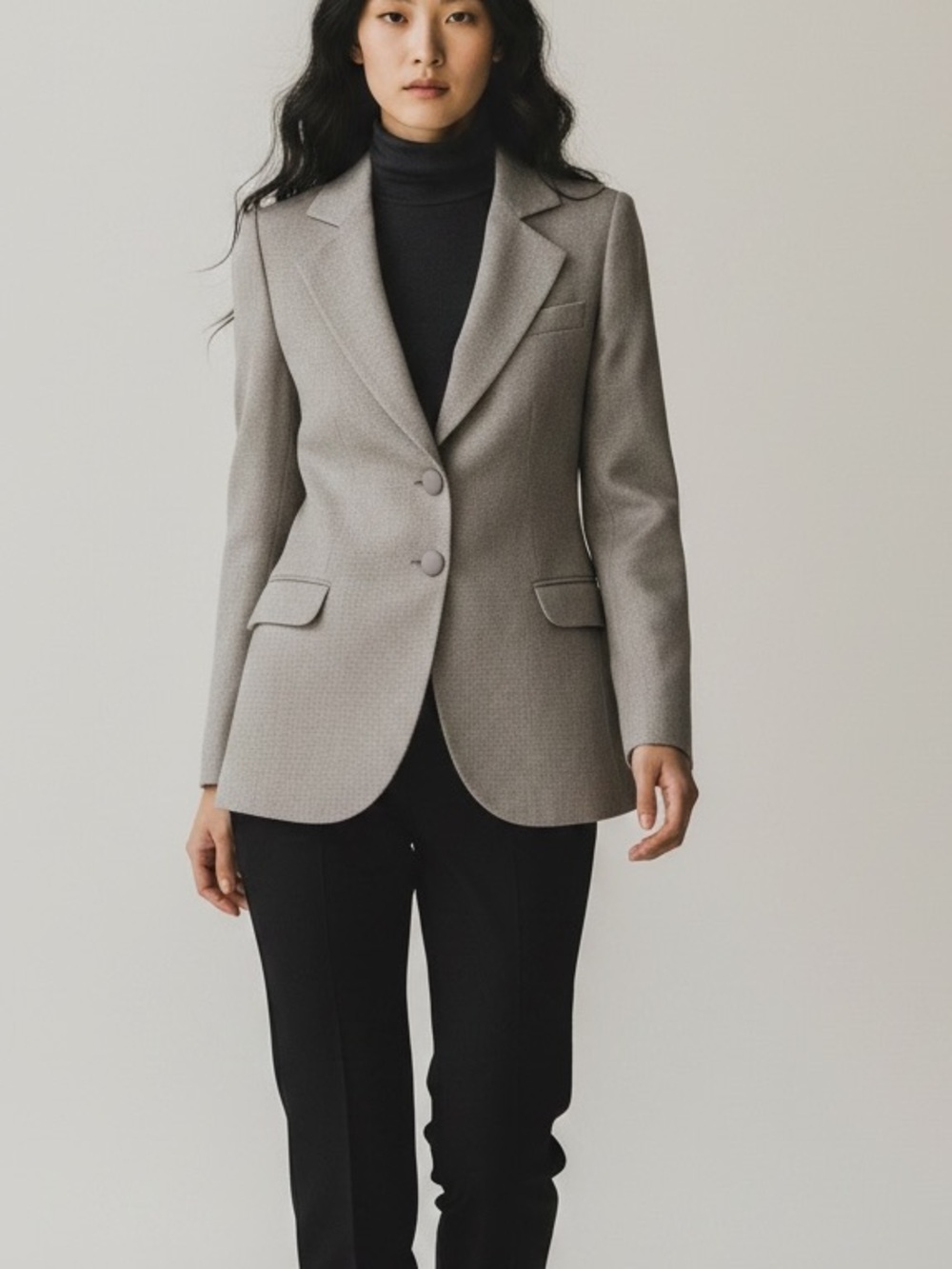 Vintage Giorgio Armani Tailored Herringbone Jacket - Size 42 (US 6/8)